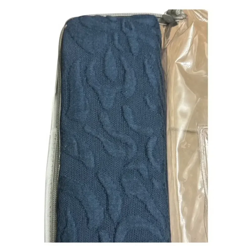 Liz Claiborne Coverlet Felicity King / Cal Bed Textured Cotton Dark Indigo Blue